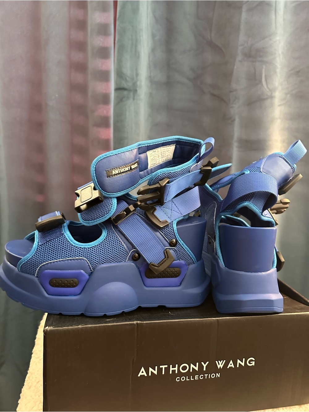 Platform Blue Sport Sandals Anthony Wang